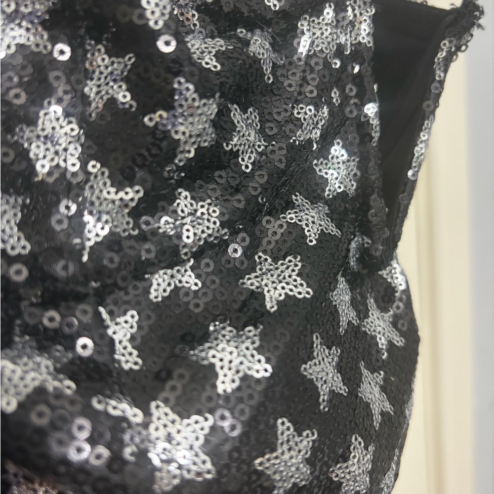 Anthropologie Black Sequin Star Bralette - Picture 7 of 13